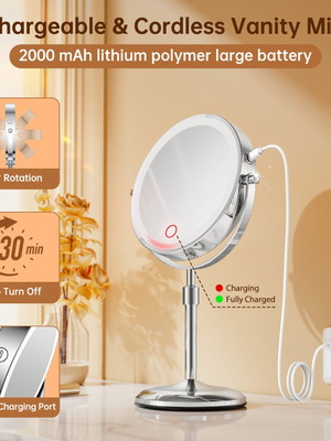 Gospire Lighted Makeup Mirror with 3-Color Lights and 10X Magnification New