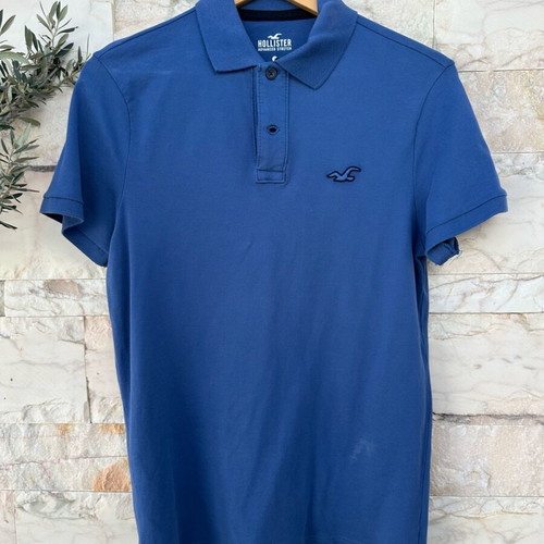 Hollister polo shirt used, blue, size S