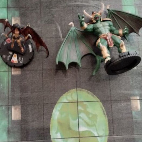 Heroclix Mortal Kombat figures and cards used, 52 characters