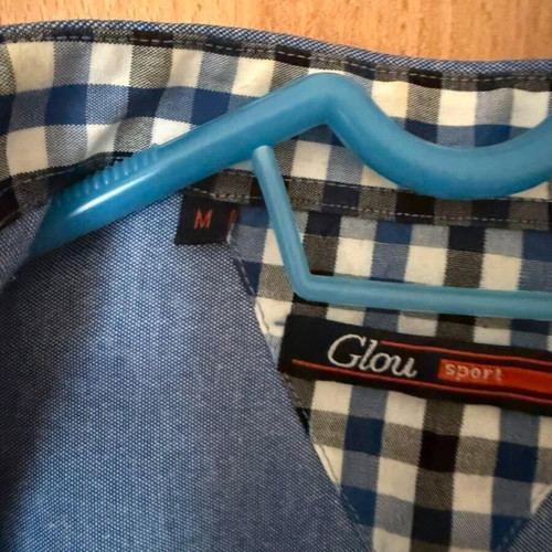 Glou Men's Casual Shirt with Checked Details Size M like new