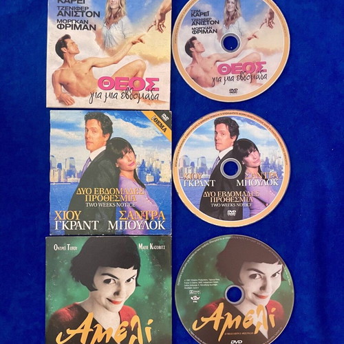 DVD movies set of 6 with Greek subtitles like new