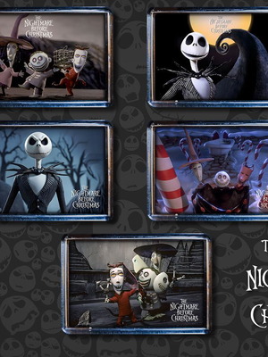 Nightmare Before Christmas fridge magnet set of 5 new, 7.5 x 5 cm