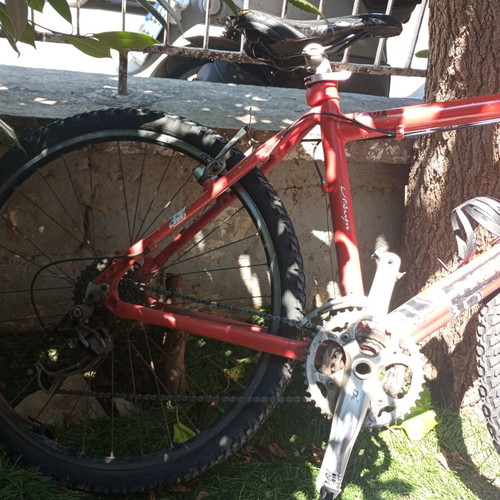Downhill bike used, handmade aluminum frame, mountain