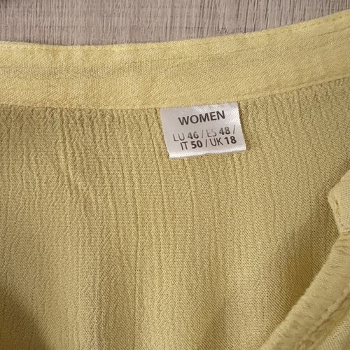 Plus size blouse, yellow, size XXXL