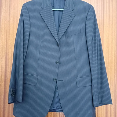 Ted Lapidus suit blue with thin stripe like new