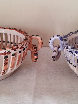 Tunisian handmade ceramic bowls new, set of 2 pieces