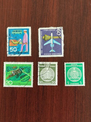 German stamps, 6 different