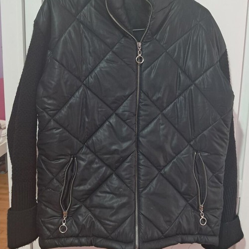 Light quilted jacket with knitted sleeves like new, size XL
