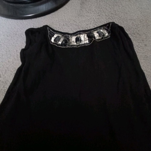 Black long blouse or dress Zara medium with sequins, like new