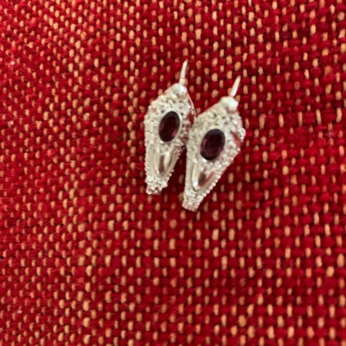 Silver 925 earrings with tourmaline, new