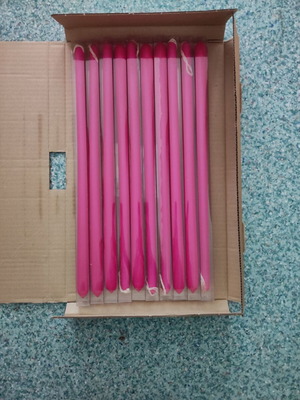 Fuchsia Easter candles pack of 5 in transparent packaging new