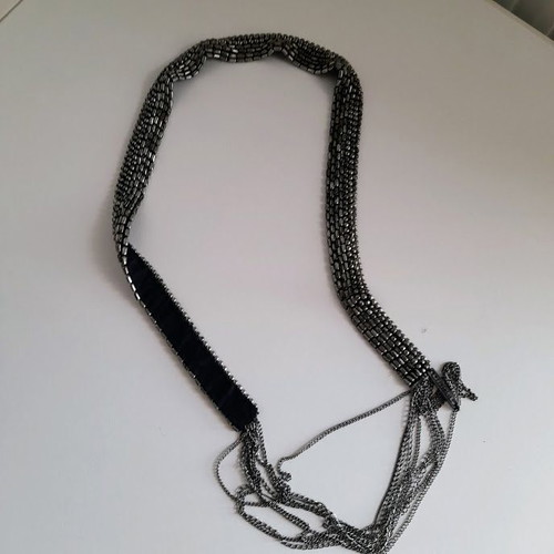 Diesel necklace 89 cm like new, black and silver