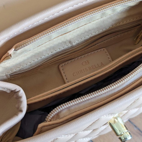 Chrisbella women's crossbody bag new, beige