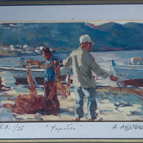 Painting by Antonis Andreadis like new, limited edition of 25 copies