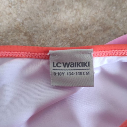 Lc Waikiki Girls' Swimsuit New, Size 8-9 Years, Pink and Orange