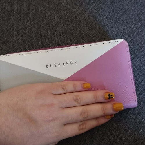 Wallet new with pink, gray and white colors