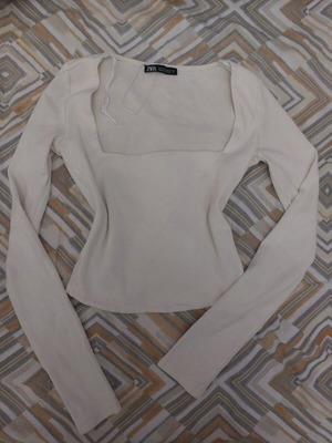 Zara blouse white used, size S