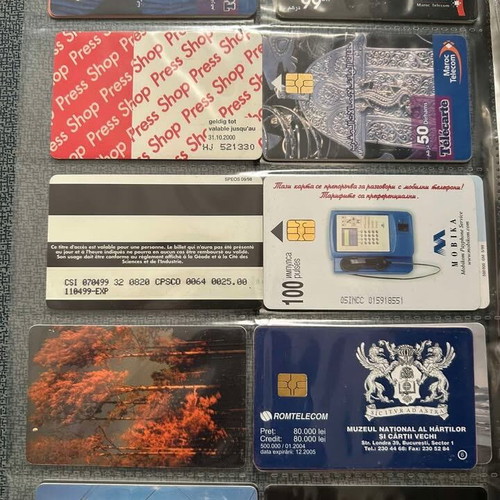 Phone cards used, collection of over 200 from around the world