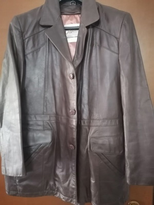 Genuine leather jacket with removable inner lining brown like new size M-L