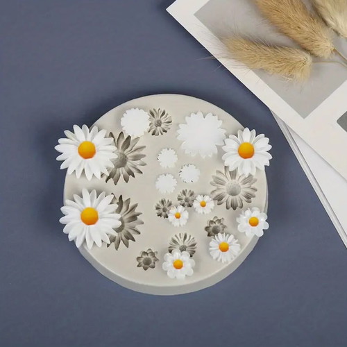Chocolate mold with daisies 3D silicone new