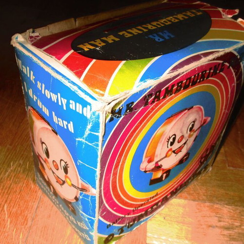 Mr. Tambourine Man rare battery toy used with original 80s box