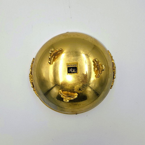 24K Gold Plated Fondue Bowl used
