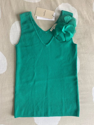 Mango tank top new, green, size S with flower
