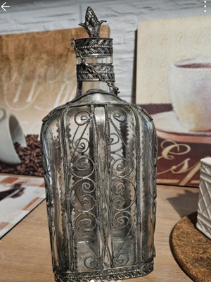 Vintage Silver Filigree Decanter like new, Oriental Boho Treasure