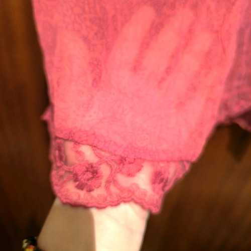 Blouse used summer see through, pink, size L
