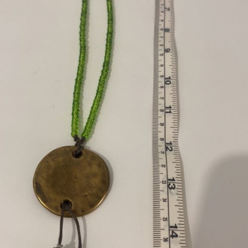 Handmade necklace with glass beads like new, green