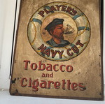Πινακίδα Smoke Player vintage στυλ μεταχειρισμένη, τσιγάρα και πούρα ζωγραφική