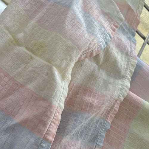 Tablecloth with 3 napkins used, pastel colors, cotton fabric