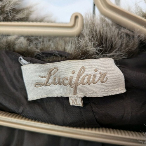 Brown jacket with fur collar Lucifair like new, size XL
