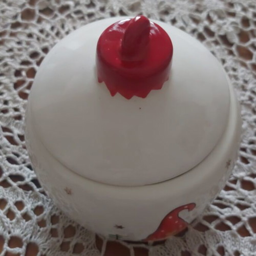 Ceramic container with Santa Claus new, cookie jar style with festive design
