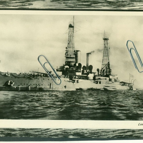 Photo The Warship Limnos used, 1910s, large size 20x32