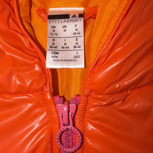 Adidas Stella McCartney puffer jacket medium, like new, orange