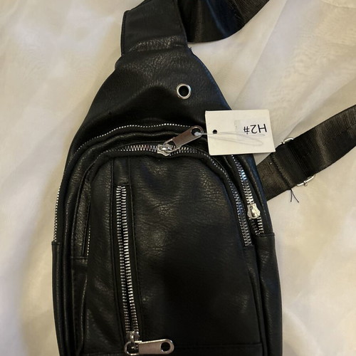 Black crossbody bag new, eco leather sling style