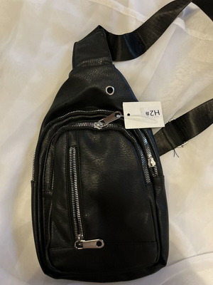 Black crossbody bag new, eco leather sling style