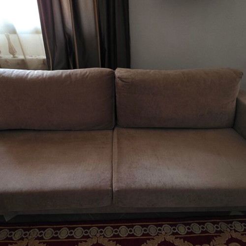 Living room sofas like new, 2 three-seaters 2.10m with storage, velvet fabric