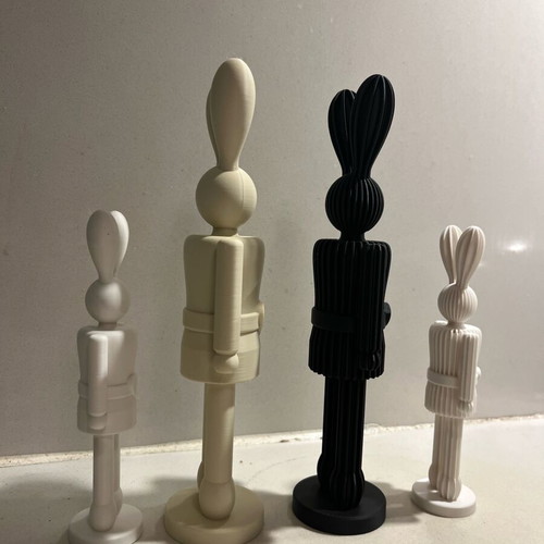 3D Printed Bunny Figurines New With Minimal Design