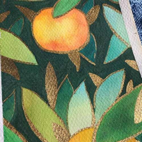 Watercolour painting new 10.5 x 29.6 cm