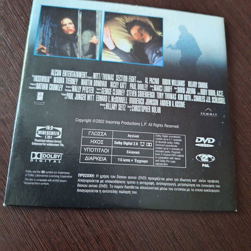 Insomnia DVD used, thriller crime with subtitles