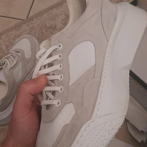 Sneakers N.A.P. δερμάτινα καινούργια, άσπρα και γκρι, μέγεθος 44