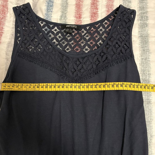 Long blue dress with lace, One Size