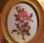 Embroidered frame with gilded wooden frame new