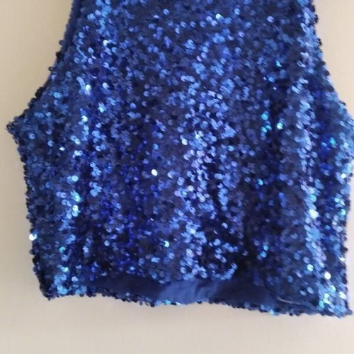 Toi&Moi Sleeveless Blouse with Sequins like new, blue, size S