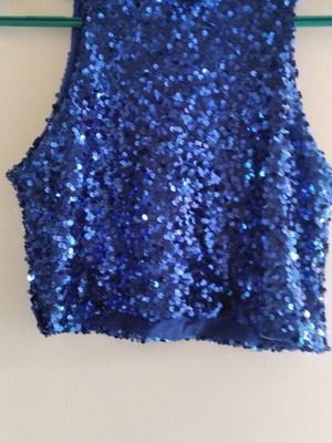 Toi&Moi Sleeveless Blouse with Sequins like new, blue, size S