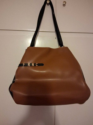 FRNC leather shoulder bag tan and black like new