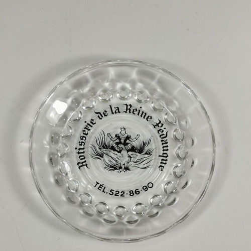 Rotisserie Reine Pedauque vintage glass ashtray used