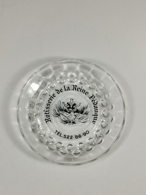 Rotisserie Reine Pedauque vintage glass ashtray used